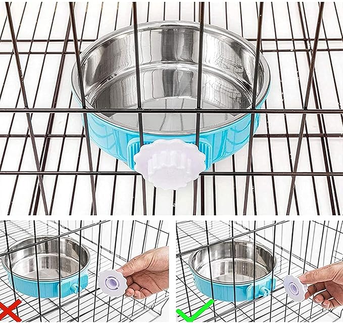 Dog Crate Bowl, Hanging Stainless Steel Removable Pet Crate Water & Food Bowls - Image 5