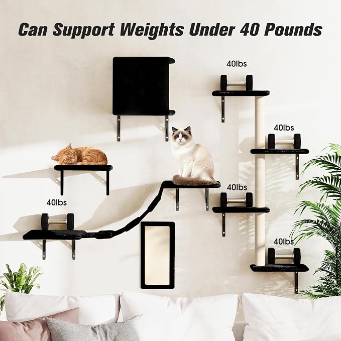 COZIWOW Wall Mounted Cat Furniture, Cat Wall Shelves and Perches, Floating Cat - Image 7