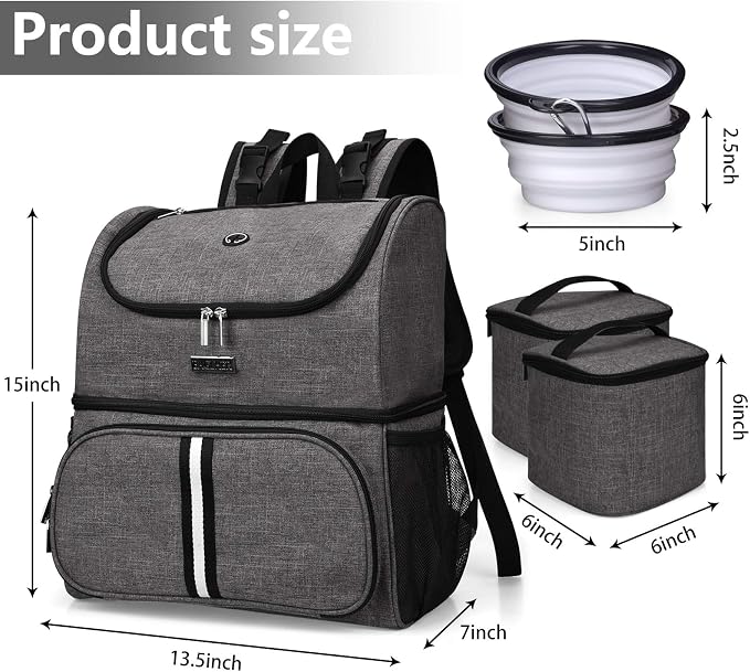 BAGLHER Pet Travel Bag, Double-Layer Pet Supplies Backpack, Pet Travel Backpack - Image 4
