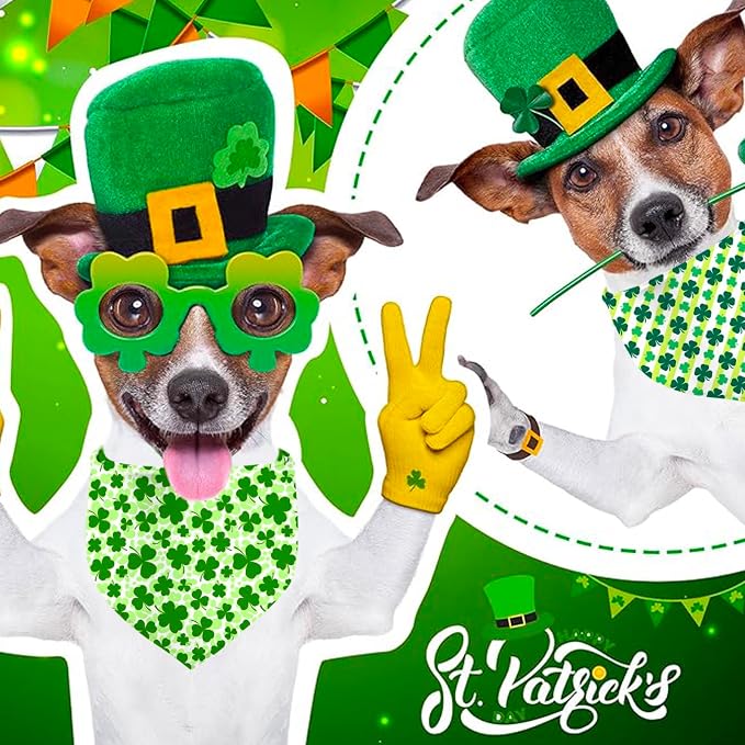 St. Patrick's Day Dog Bandana, 2 Pack Adjustable Holiday Party Pets Saint - Image 2