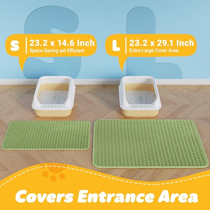 Cat Litter Mat - 23.2'' x 14.6'' Small Litter Trapping Mat, Waterproof - Image 2
