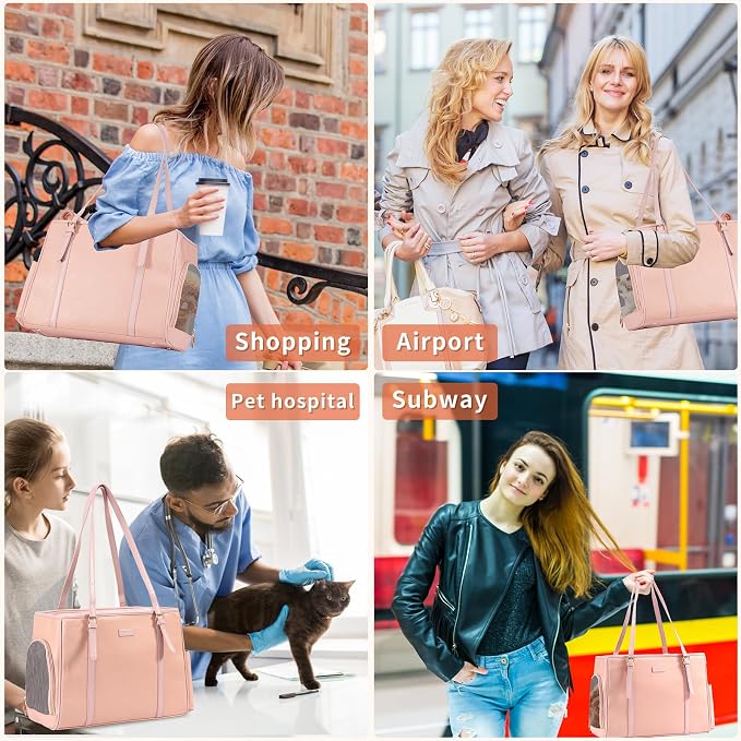 Fashion Dog Purse Pet Carrier Leather Bag - Image 5