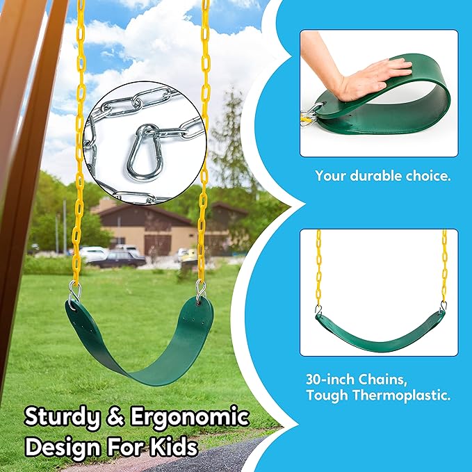 TURFEE 3 Pack Green Swing Seats Heavy Duty - Image 3