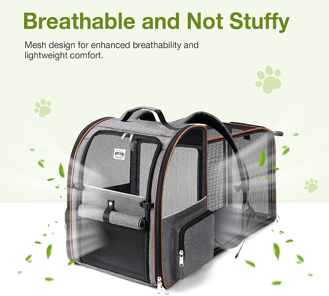 Lekebobor Cat Carrier Backpack, Expandable Pet Carrier - Image 3