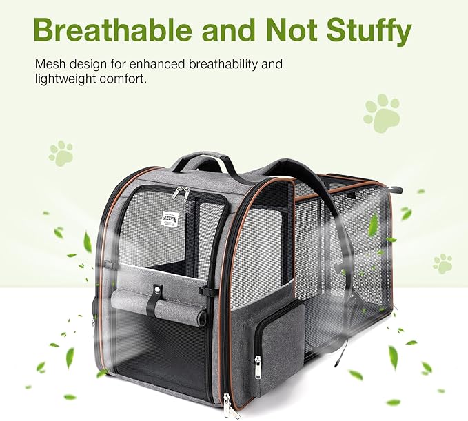 Lekebobor Extra Large Cat Backpack Carrier Expandable Pet Carrier Backpack - Image 5