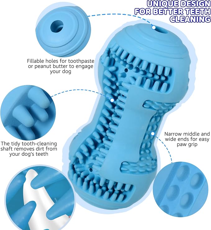 Durable Dog Chew Toy for Teeth Cleaning, Natural Rubber Dental Toy for Small - Image 3