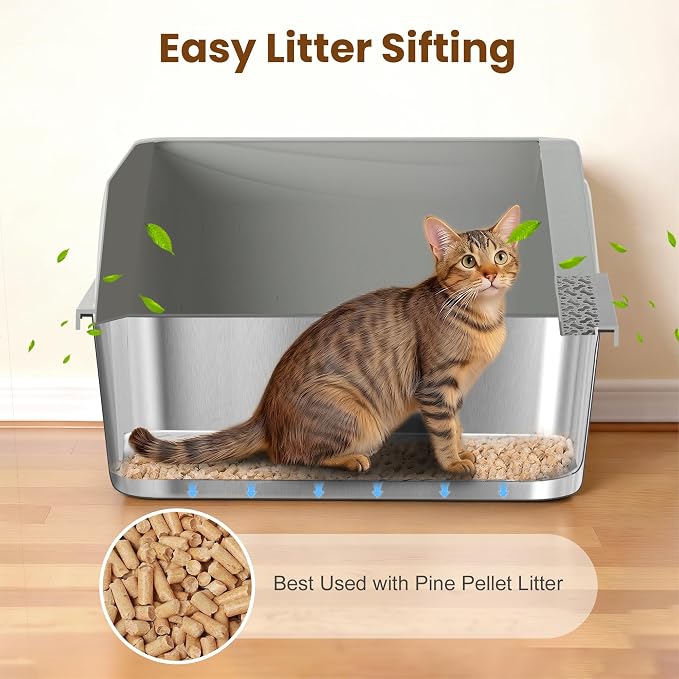 Stainless Steel Sifting Litter Box - Image 3