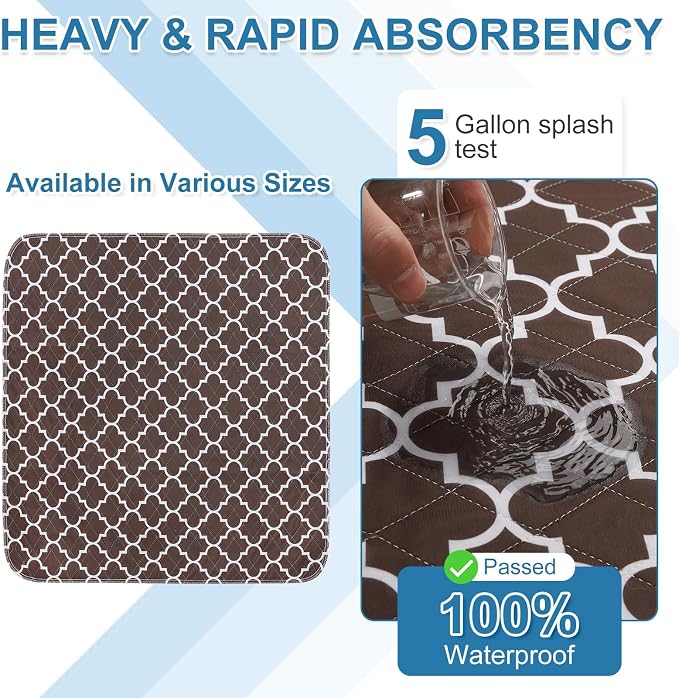 OUTCREATOR® Washable Bed Pads 34" x 36", Incontinence Mattress Protector - Image 2
