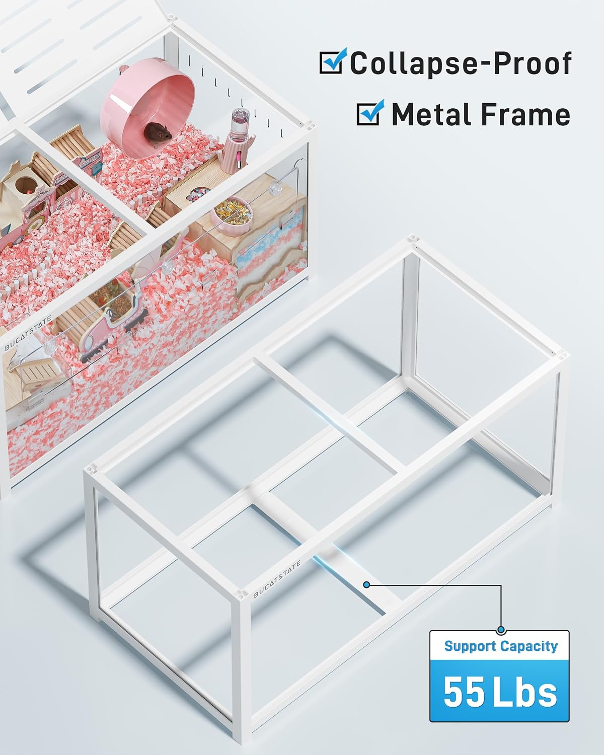 BUCATSTATE Hamster Cage 3.0, 39in, White - GlobalHabitat Supply