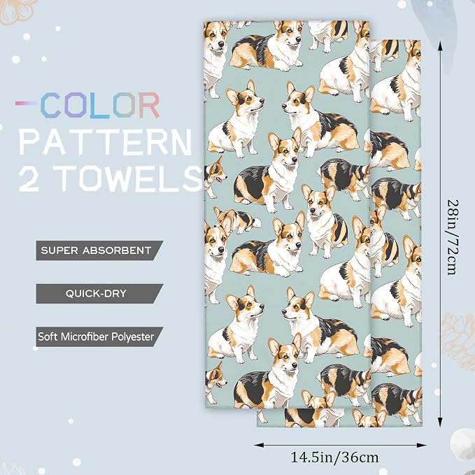 Cute Corgi Hand Towels - Image 2