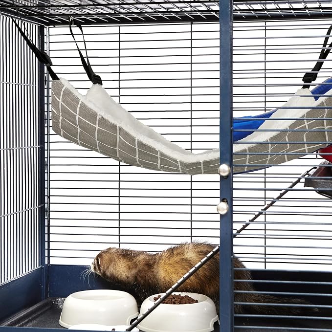 2 Pieces Reversible Cat Hanging Hammock Soft Breathable Pet Cage Hammock - Image 7