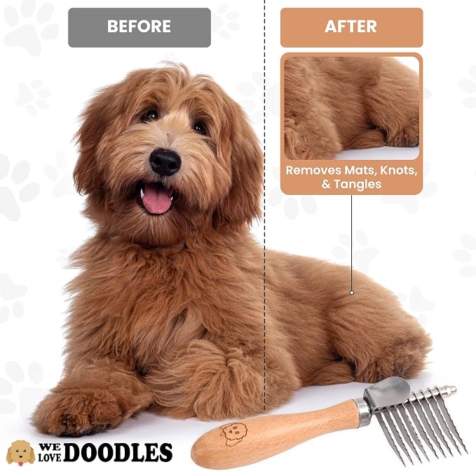 We Love Doodles Dog Dematting Brush & Rake, Detangler Brush - Image 4