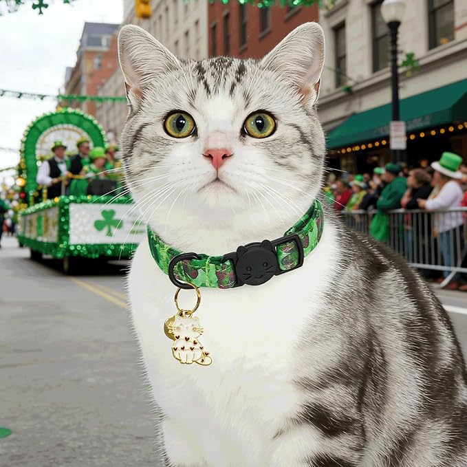 Elegant little tail 2 Pack Cat Collar- St. Patrick's Cat Collars Breakaway - Image 5