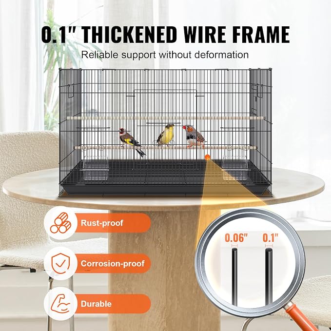 VEVOR 30 Inch Flight Bird Cage, Stackable Bird Cage Parakeet Cage - Image 3