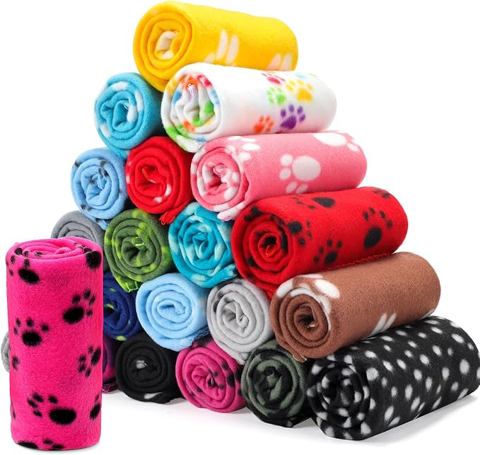Eccliy 20 Pcs Puppy Blanket Pet Soft Fleece Dog Blankets Warm Felt Throw Sleep by Eccliy