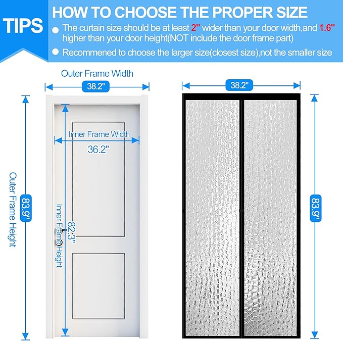 RELIANCER Magnetic Thermal Insulated Door Curtain, Waterproof EVA Door Cover - Image 2