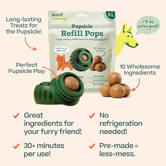 WOOF Pupsicle Refill Pops, Delicious Long Lasting Dog Treats, Pre-Made Pupsicle - Image 2