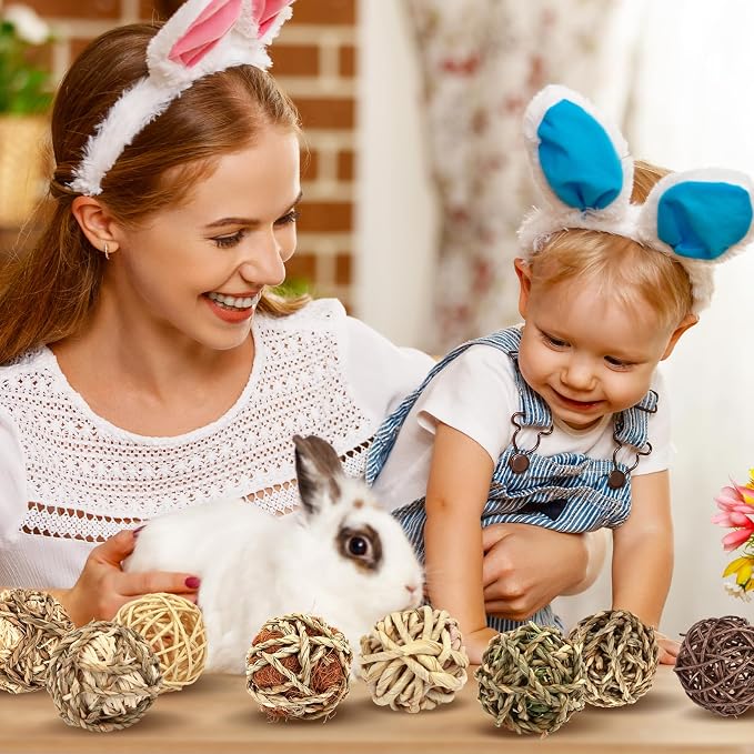 VESPRO Bunny Chew Grass Balls, Rolling Chew Toys - Image 7