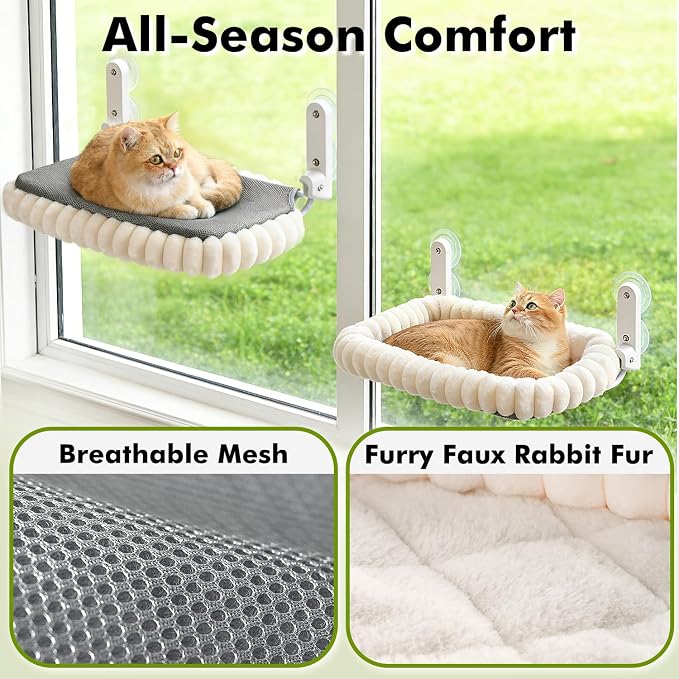 Cat Window Perch with Bolster, Cordless Foldable Cat Window Hammock with Strong - Image 6