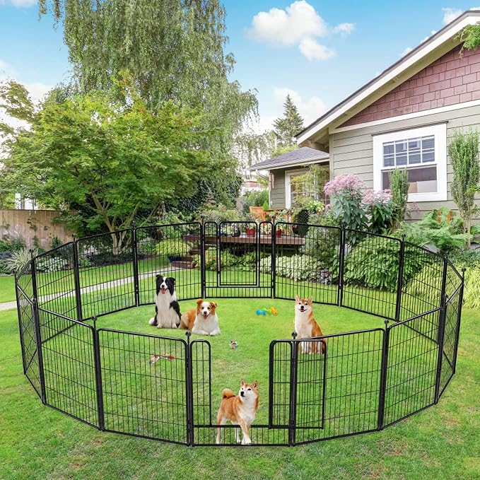 Dog Playpen 32 inch 24 Panels Indoor Outdoor Dog Pen - Image 2
