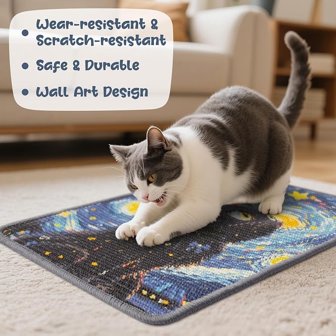 Sisal Cat Scratching Pad, Durable & Shedding-Resistant Wall Scratcher Mat - Image 5