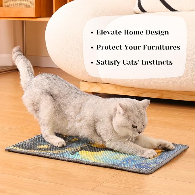 Sisal Cat Scratcher Post Mat, Durable and Shedding-Resistant Cat Scratching - Image 2