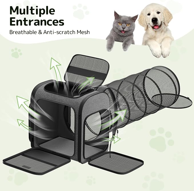 Cat Backpack with Detachable Play Tunnel, 2 in 1 Cat Tunnel Backpack Suitable - Image 7