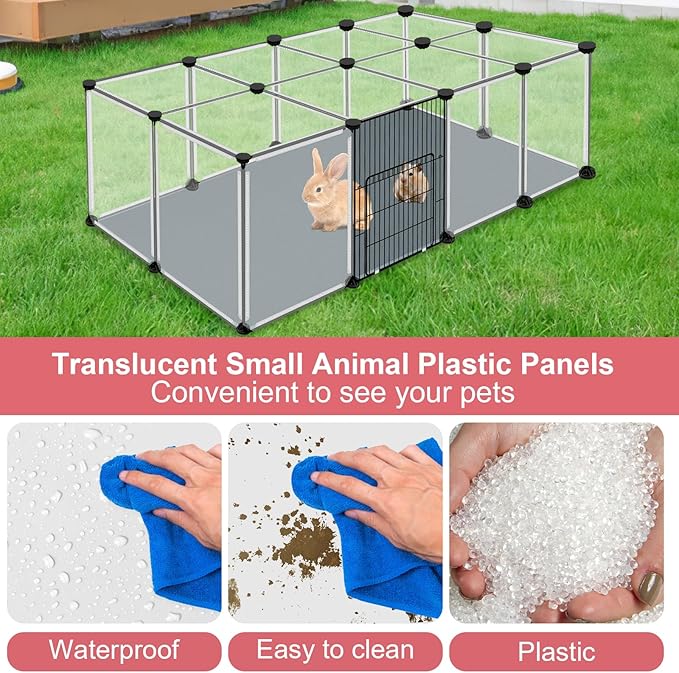 20 Panels Small Animals Playpen, Portable Plastic Enclosure Cage - Image 6