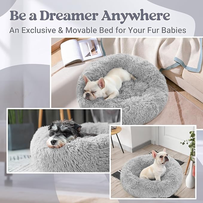 rabbitgoo Dog Bed for Small, 24 inches Machine Washable, Fluffy Donut Pet Bed - Image 8