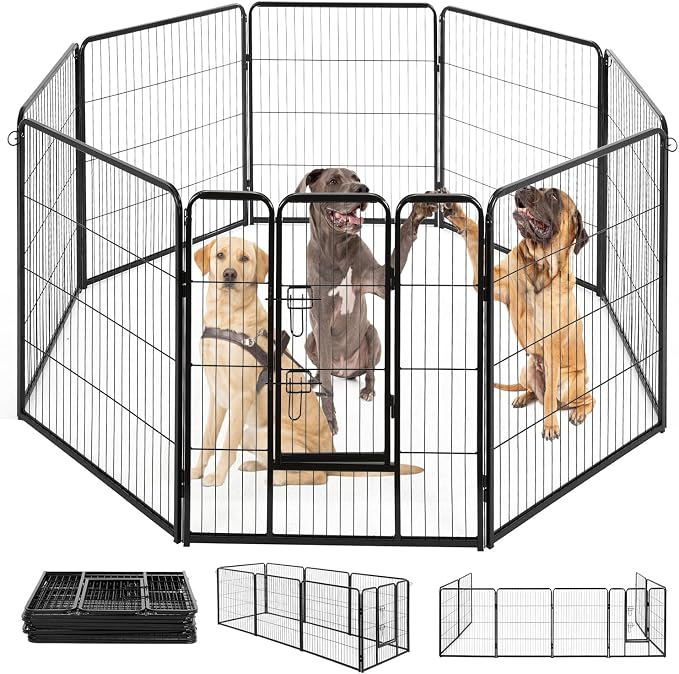 BestPet | Dog Playpen | 40 Inch, 8 Panels | Heavy Duty Metal Pet Exercise Pen | by BestPet