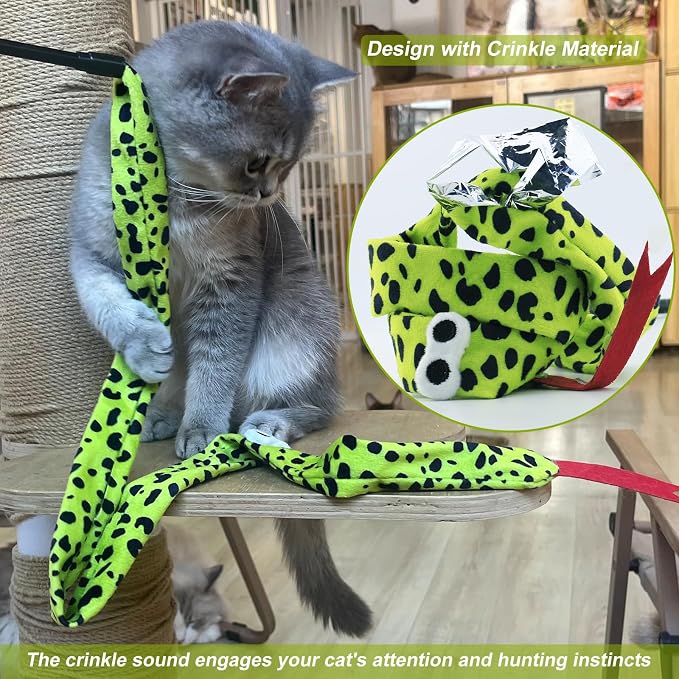 Interactive Cat Toy Wand with Catnip Mouse, Cat Teaser Wand Rainbow String - Image 2