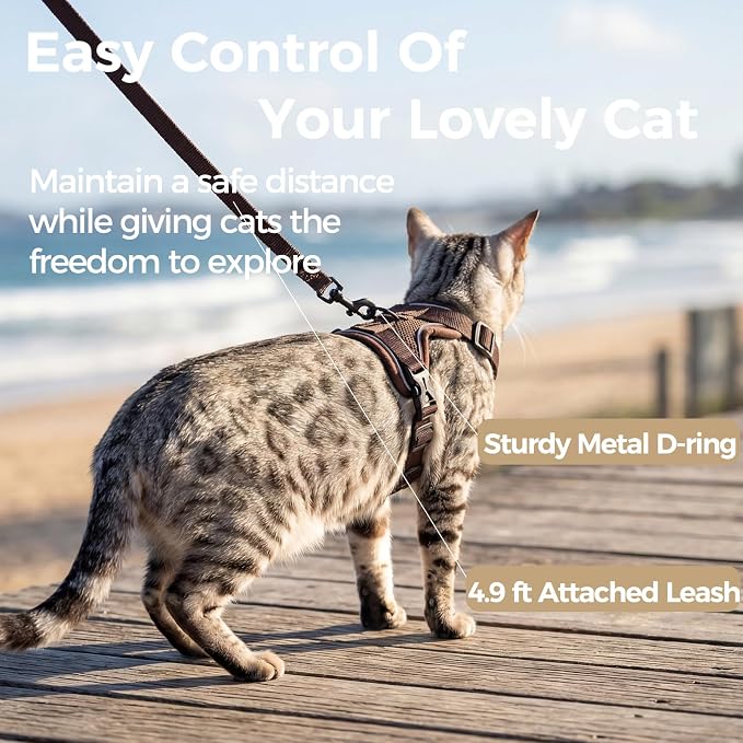 Cat Harness and Leash Set Escape Proof Tactical Large Kitten Harness Emotional - Image 5