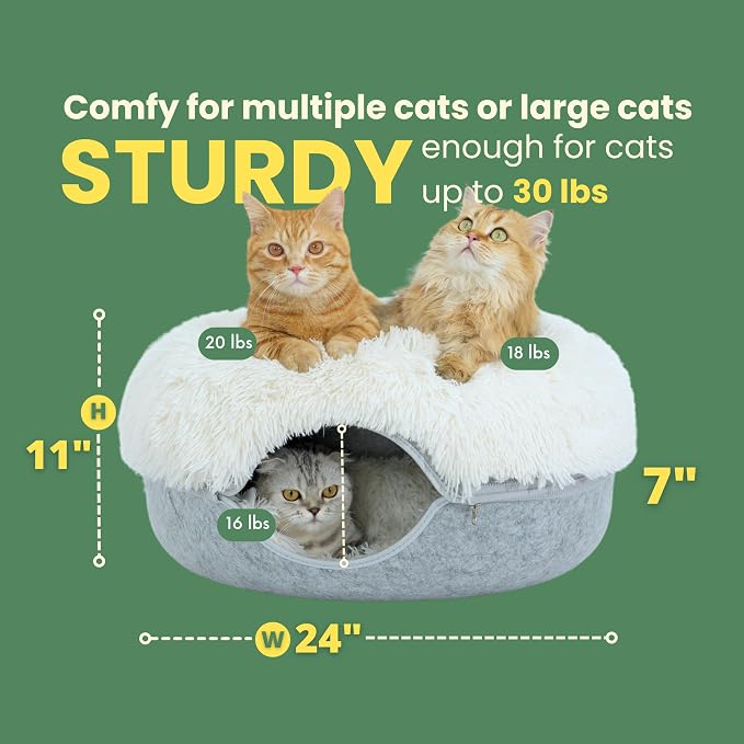 CATTASAURUS Peekaboo Cat Cave for Multiple & Large Cats Up to 30-45 Lbs - Image 4