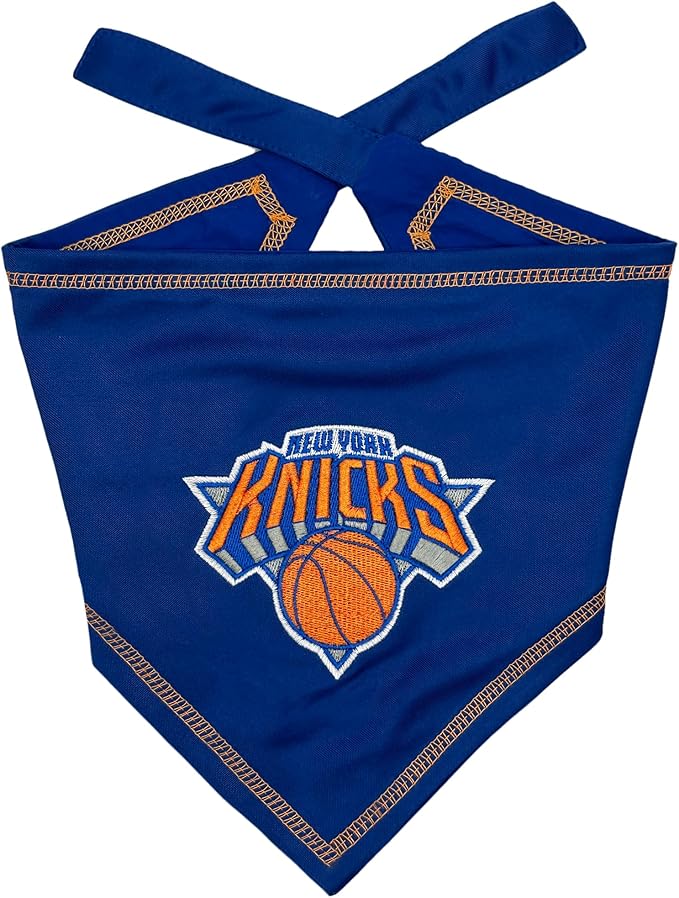 Pets First NBA New York Knicks TIE Bandana, Size Large/X-Large. Dog Bandana by PETSFIRST