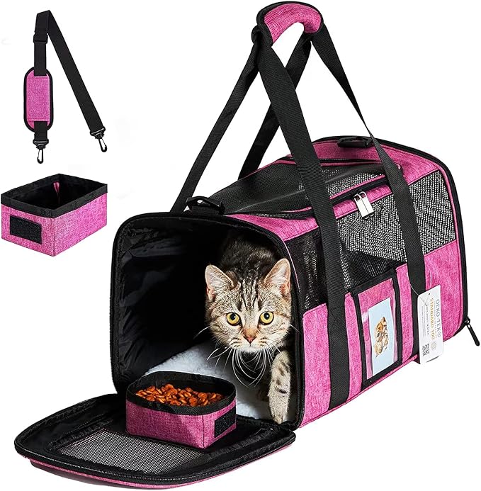 20 Inch Large Cat Carrier for Cats Up to 25 lbs, Extra Large Soft Sided Dog by SECLATO
