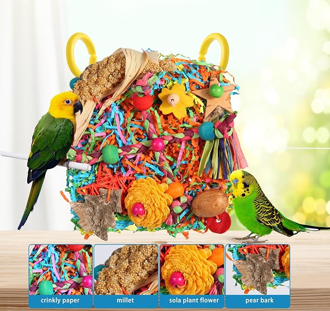 Bird Toys, Parakeet Toys Bird Foraging Toys Grass Mat Climbing Wall - Image 5