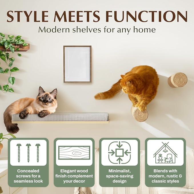 2-Pack Sisal Wall-Mounted Cat Climbing Wall Steps, Cat Wall Steps/Stairs - Image 6