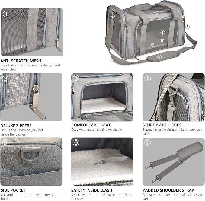 Henkelion Large Cat Carriers Dog Carrier Pet Carrier - Image 3