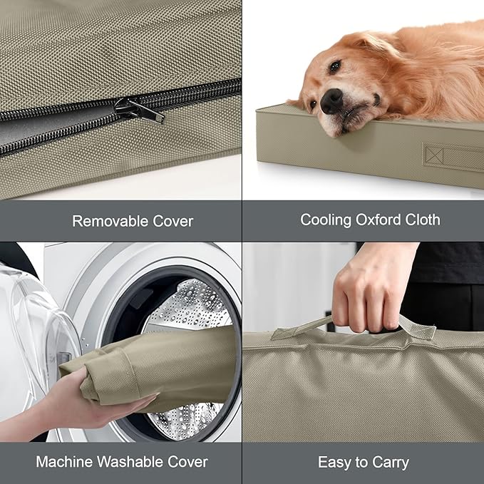 Outdoor Dog Bed for Small Dogs & Cats, Waterproof Dog Crate Mat Orthopedic Egg - Image 6
