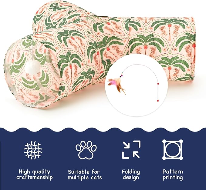 Tempcore Pet Cat Tunnel Tube Cat Toys 3 Way Collapsible, Cat Tunnels - Image 7