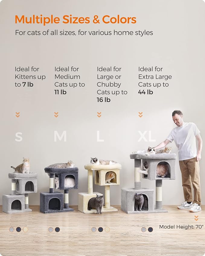 Feandrea Cat Tree, 40.6-Inch Cat Tower, Plush Condo - Image 7