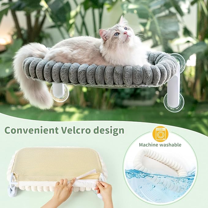 Sunhoo Cat Window Perch Bed Foldable Kitty Windowsill Hammock Shelf Seat Large - Image 5