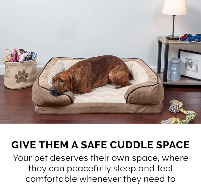 Furhaven Memory Foam Dog Bed for Medium/Small Dogs w/ Removable Bolsters & - Image 9