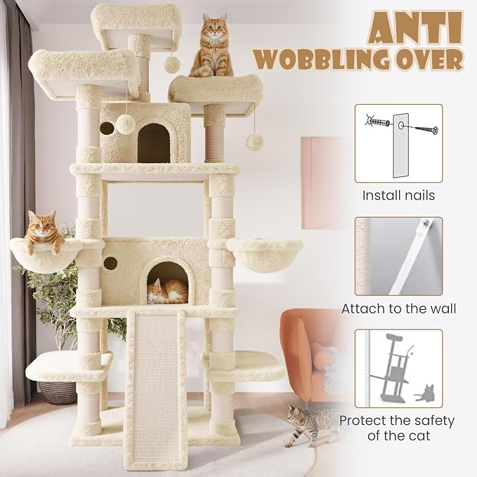 SHA CERLIN 81 Inches Extra Large Cat Tree - Image 6