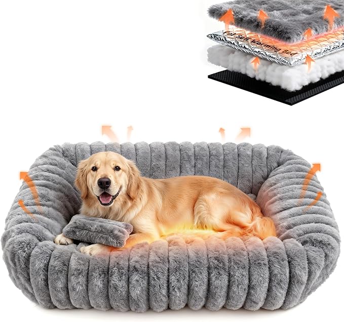Dog Beds Large Sized Dog, Washable Self Warming Dog Cat Bed Rectangle by Unknown