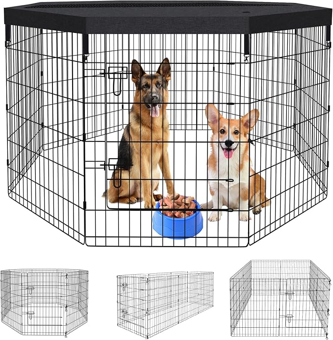 Peekaboo Pet Playpen Dog Fence Foldable Metal Dog Pen Wire Exercise Puppy Play by Peekaboo