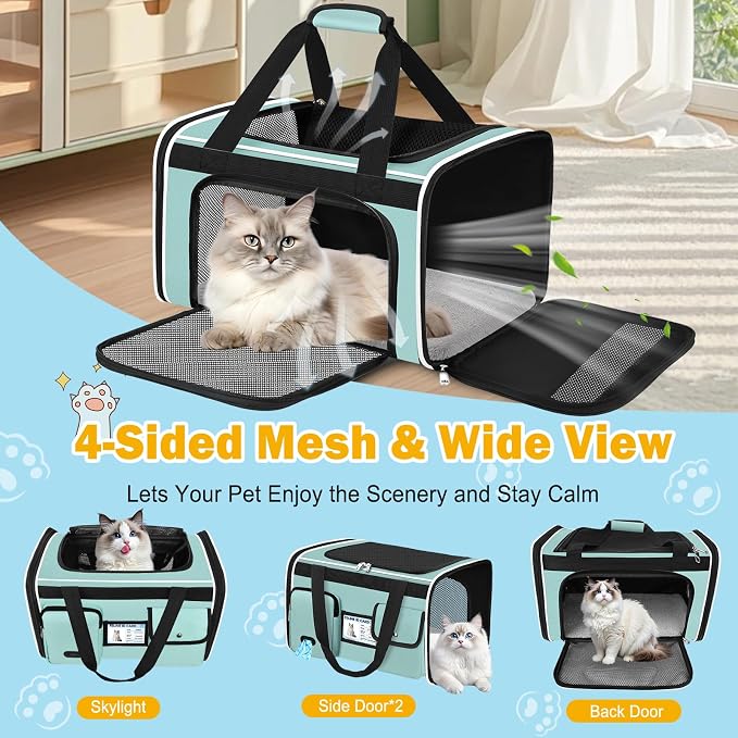 HUANLANG Soft-Sided Cat Carrier Airline Approved, Dog Carriers - Image 8