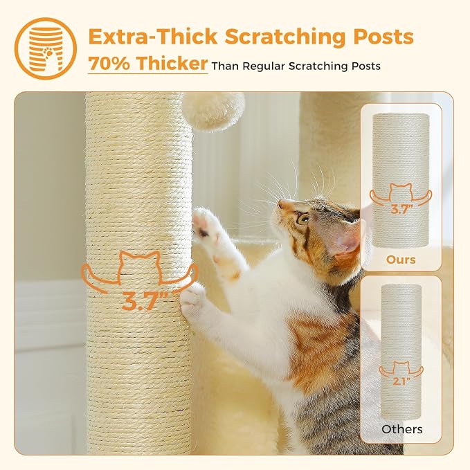Large Cat Tree with Reinforced Scratching Posts - Image 3
