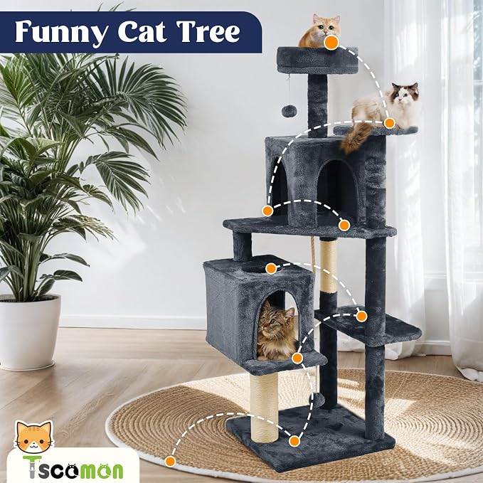58.5inch Large Cat Tree Tower Condo - Image 2