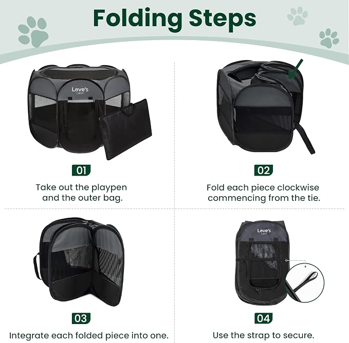 Love's cabin Pet Puppy Dog Playpen, Medium Dog Tent Crates Cage Indoor/Outdoor - Image 8